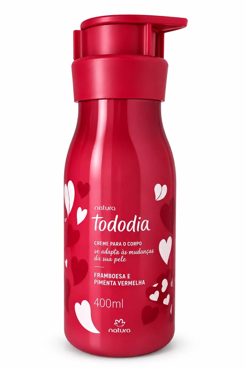 Creme Desodorante Nutritivo para o Corpo Natura Tododia Framboesa e Pimenta Vermelha 400ml - Foto 1