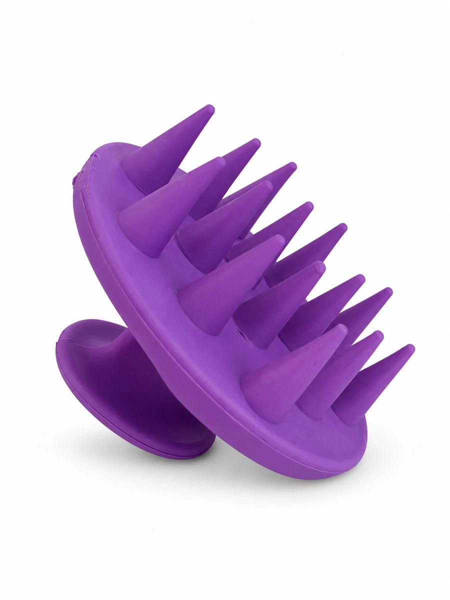 Escova Massageadora Capilar de Silicone Roxa - Foto 1