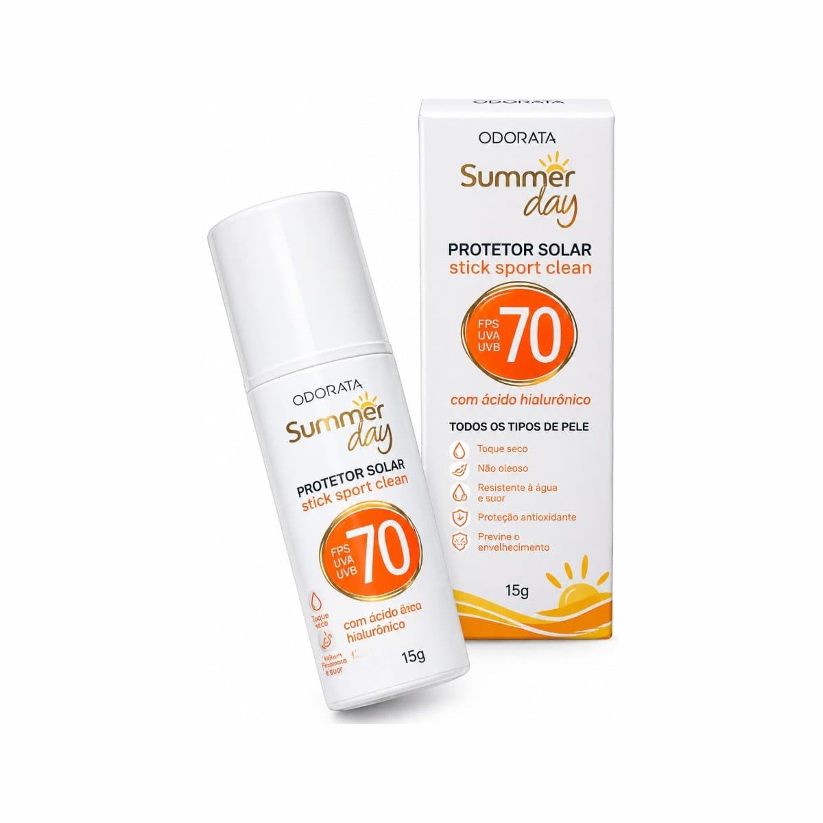 protetor solar stick summer day odorata para todos os tipos de pele