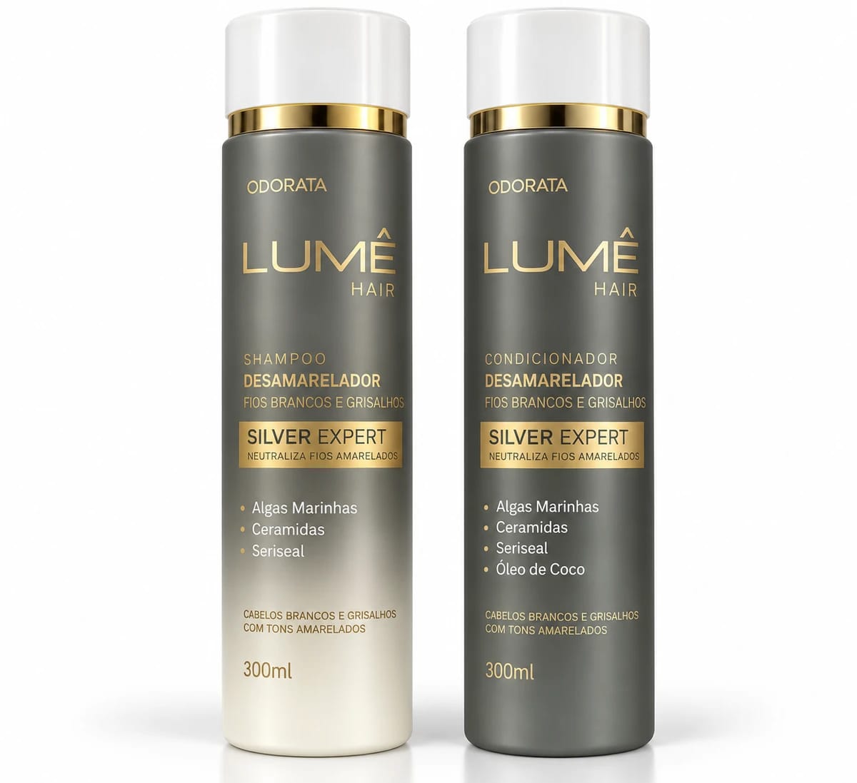 Kit Lumê Hair Silver Expert Desamarelador – Shampoo + Condicionador 300ml - Foto 1