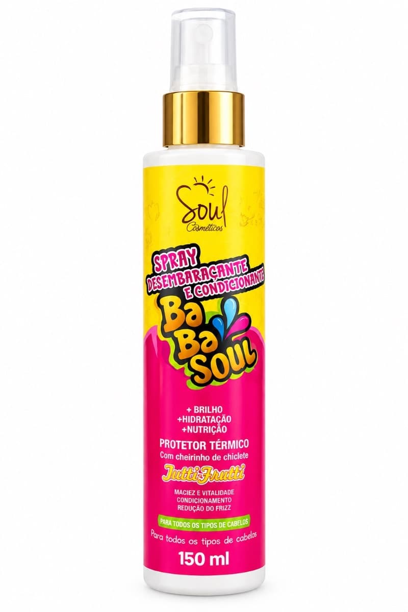 Spray desembaraçante e condicionante babasoul _ para todos os tipos de cabelo