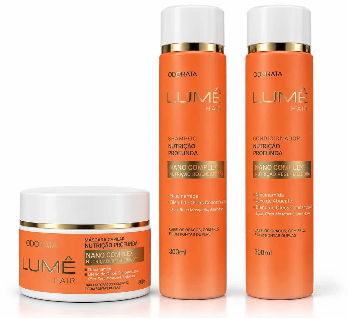 Kit Lumê Hair Nutrição Profunda – Shampoo + Condicionador + Máscara