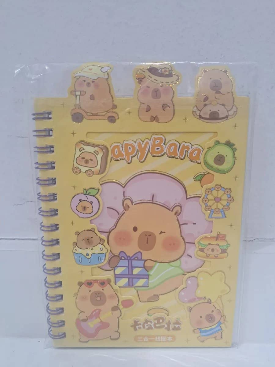 Caderno de adesivos capivara