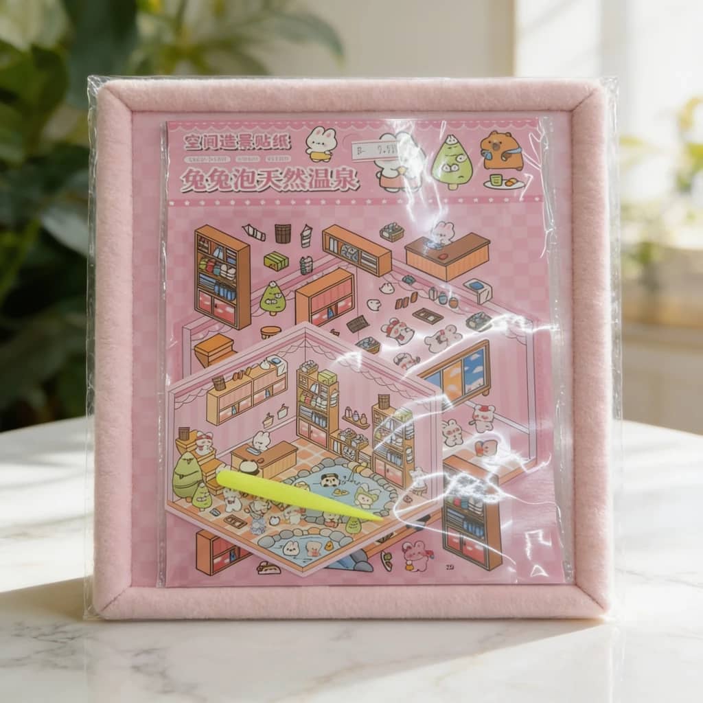 Sticker book com.pinça troca de ambiente