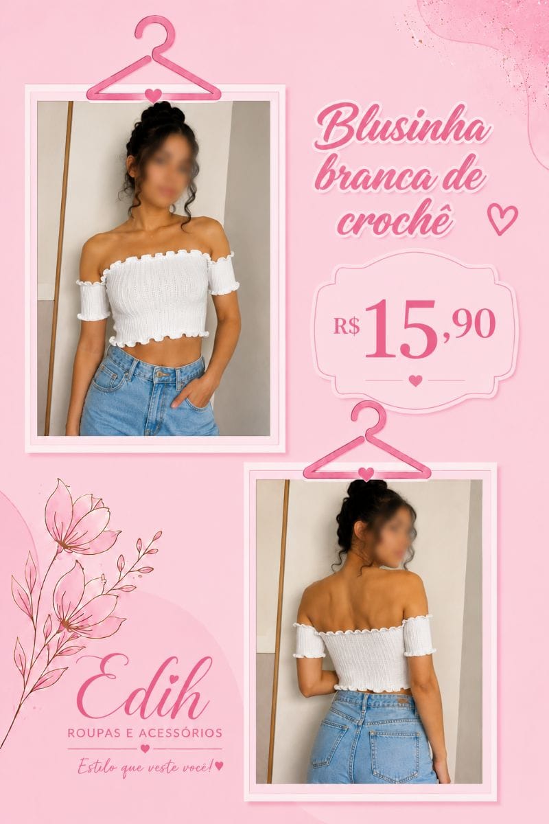 Blusinha crochê branca - Foto 1