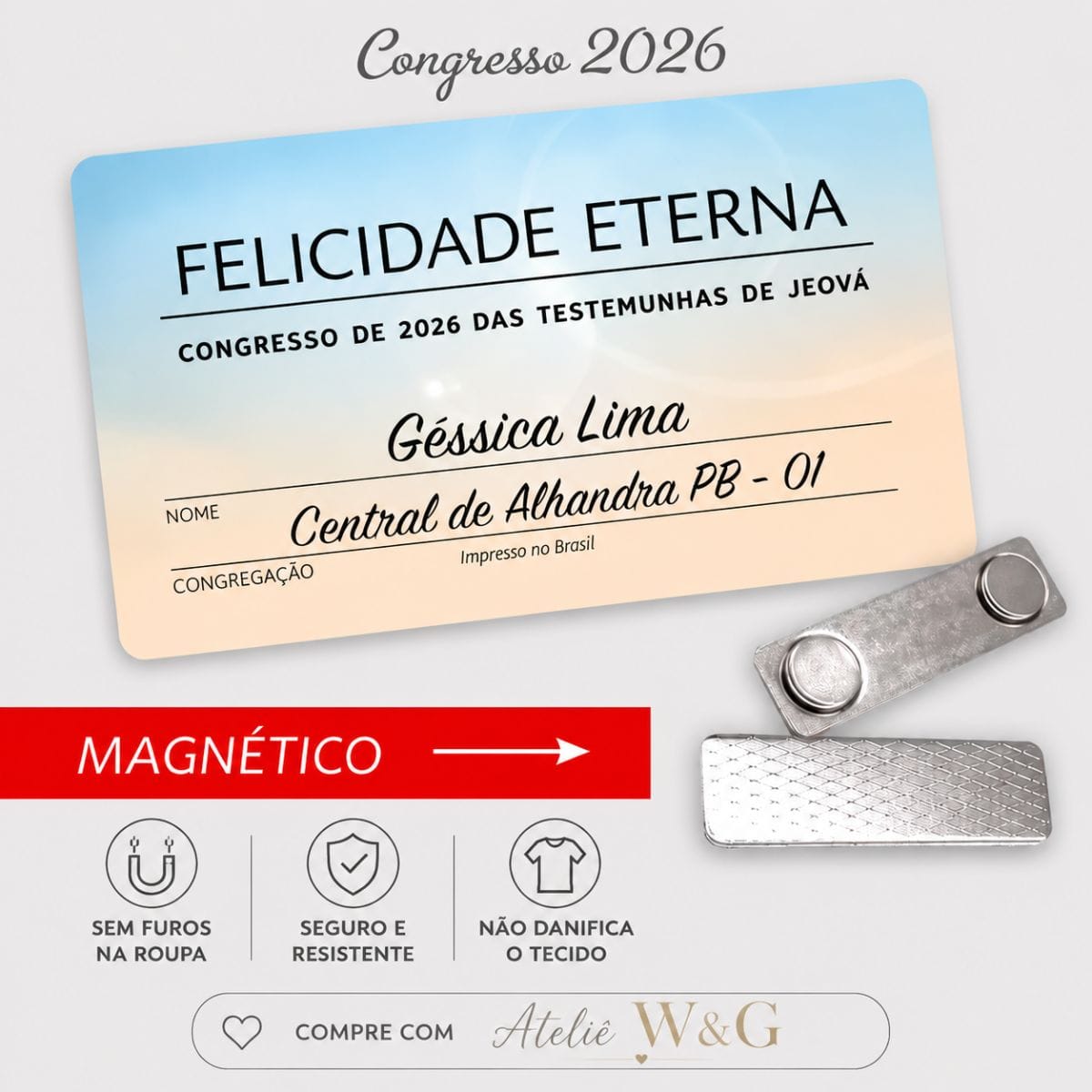 Crachá Magnético - Foto 1
