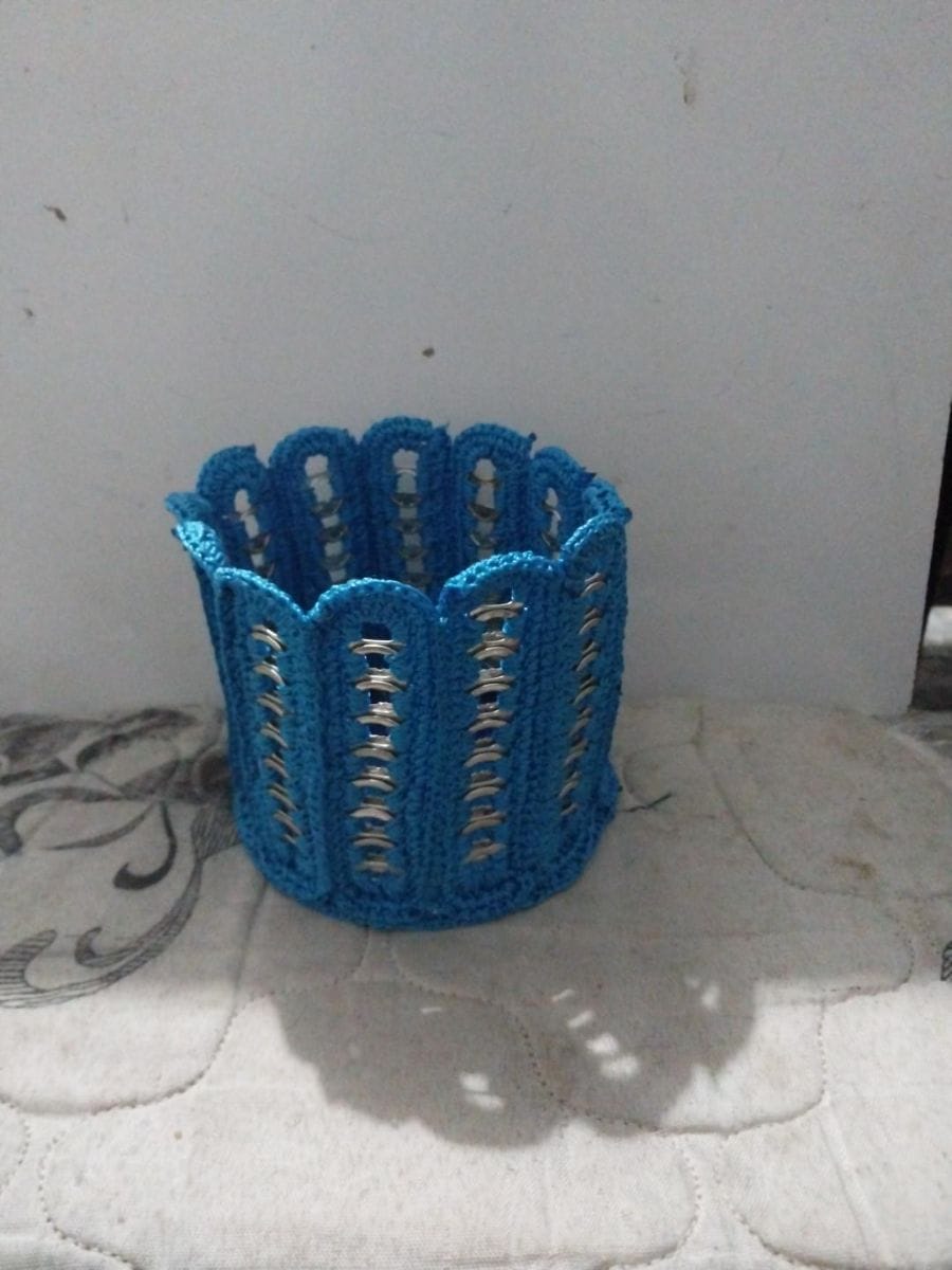 Cesta Artesanal Azul - Foto 1