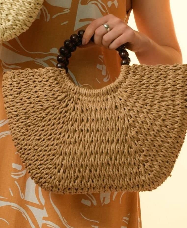 Bolsa palha com alça