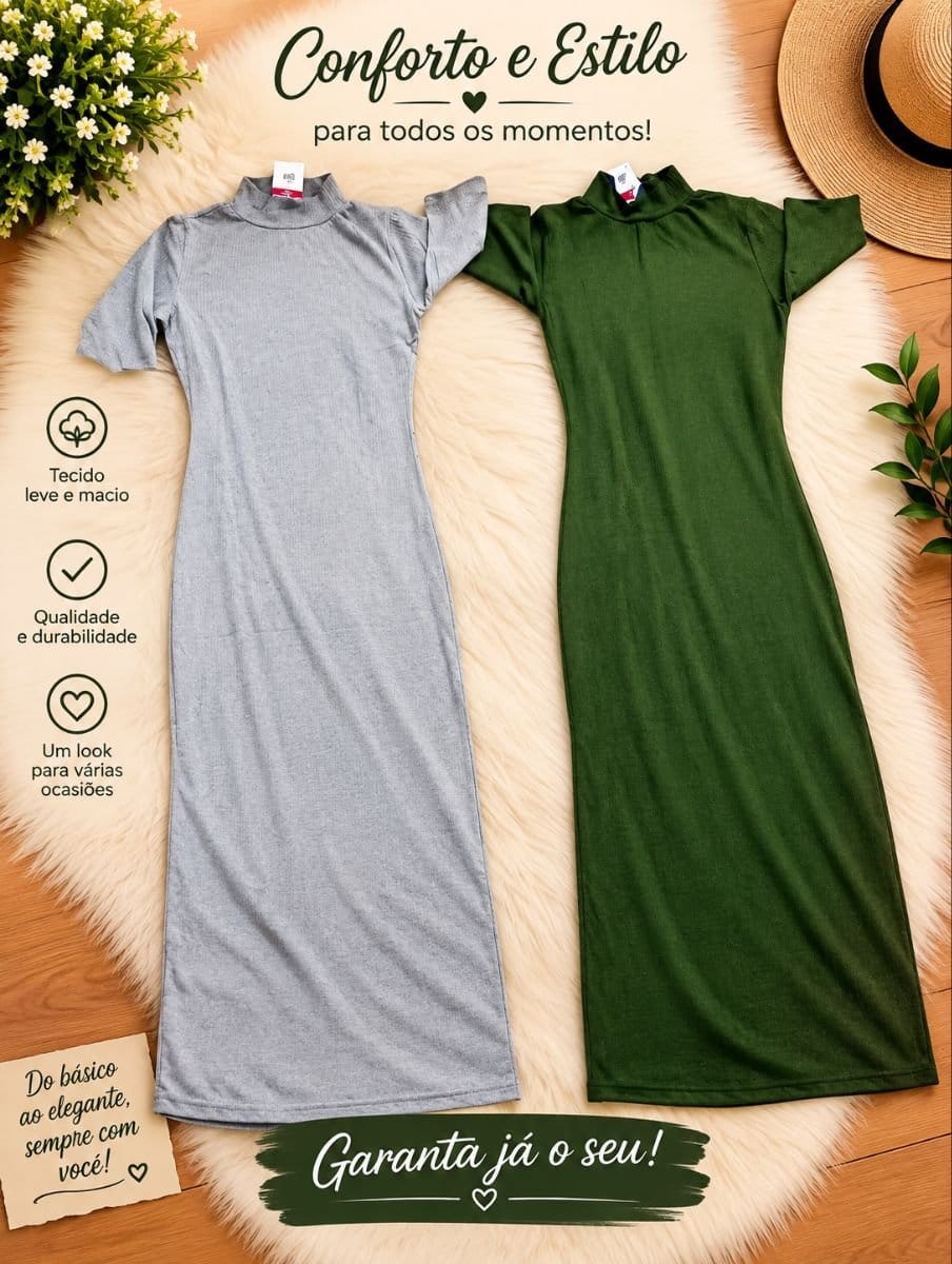 Vestido canelado - Foto 1