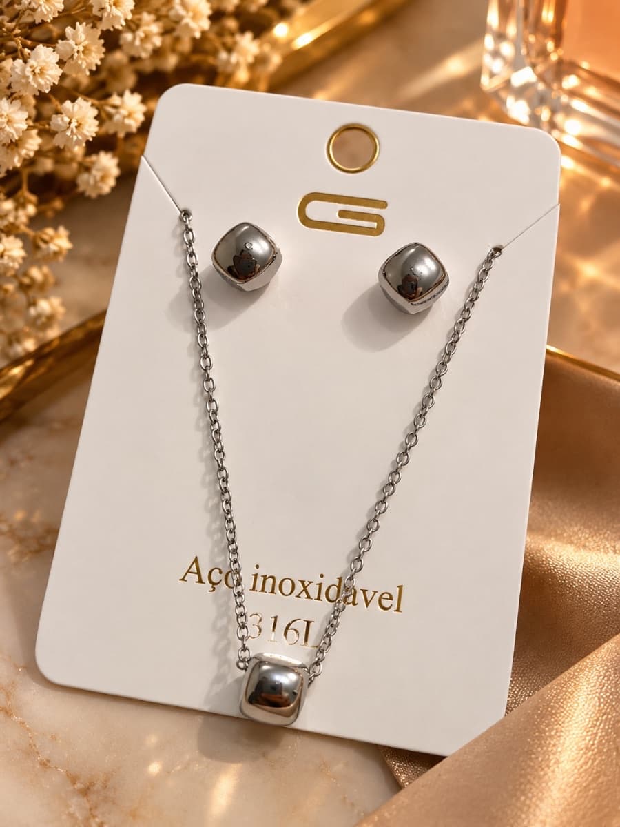 Conjunto colar e brinco
