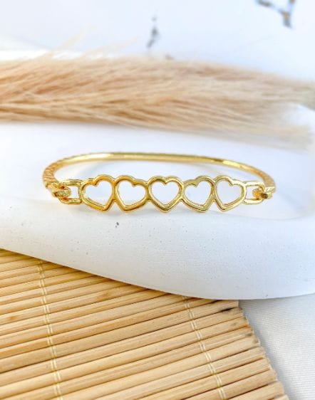 Pulseira de Coração Folheada a Ouro 18k - Foto 1