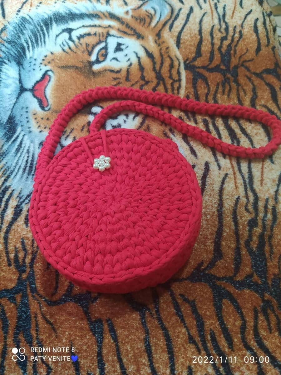 Bolsas Redonda em Fio de Malha (Mãe e Filha)