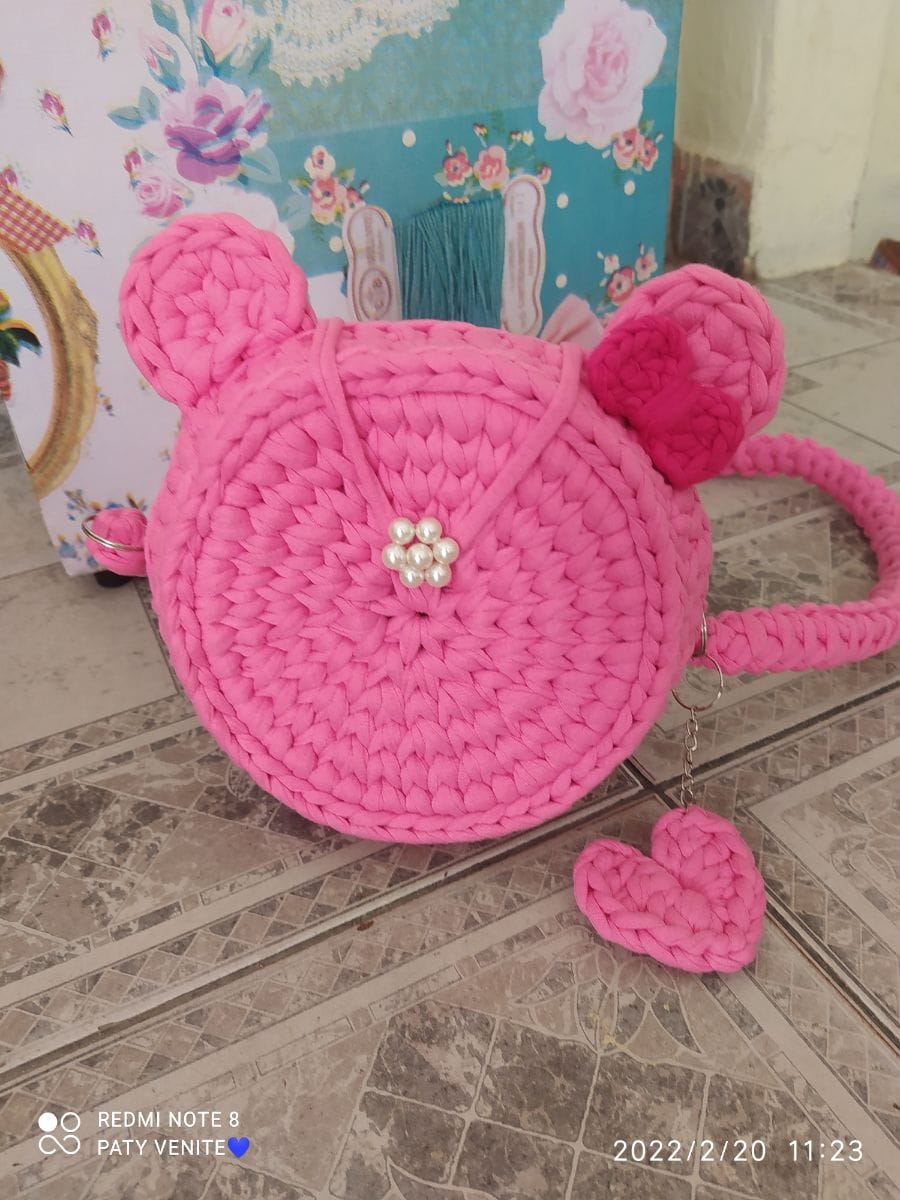 Bolsas Redonda em Fio de Malha (Mãe e Filha) - Foto 3