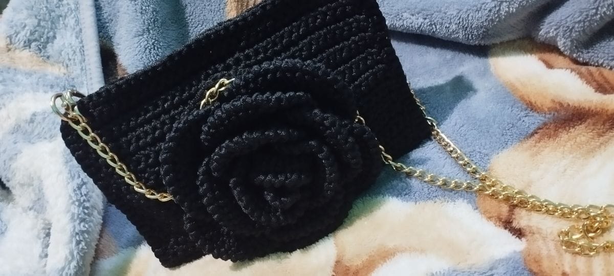 Bolsa de Crochê Flor Pérola - Foto 4