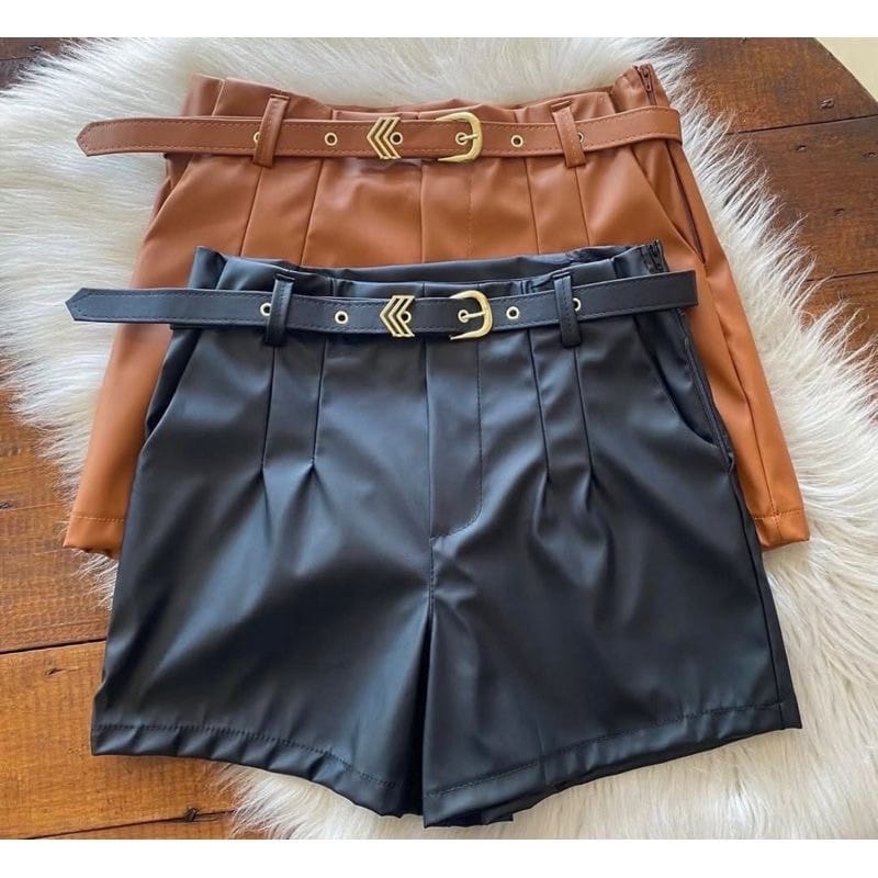 Short em couro - Foto 1