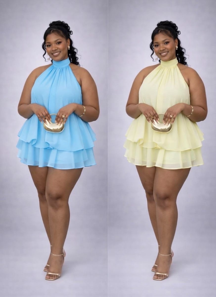 Vestido Curto Babados Gola Alta ✨ - Foto 1