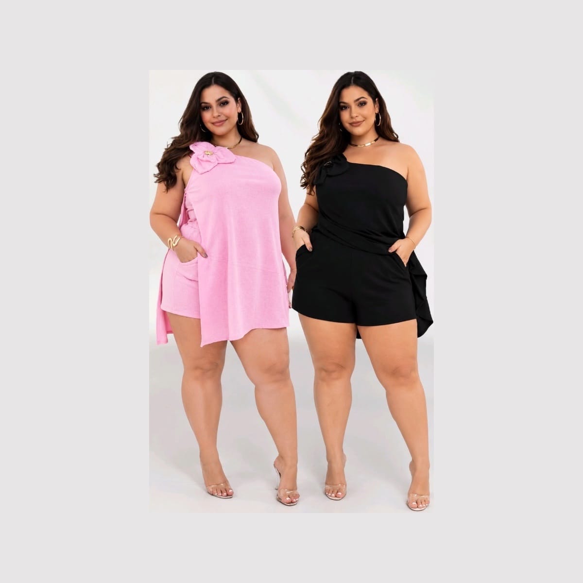 CONJUNTO MANGA ÚNICA + SHORT Plus size - Foto 1
