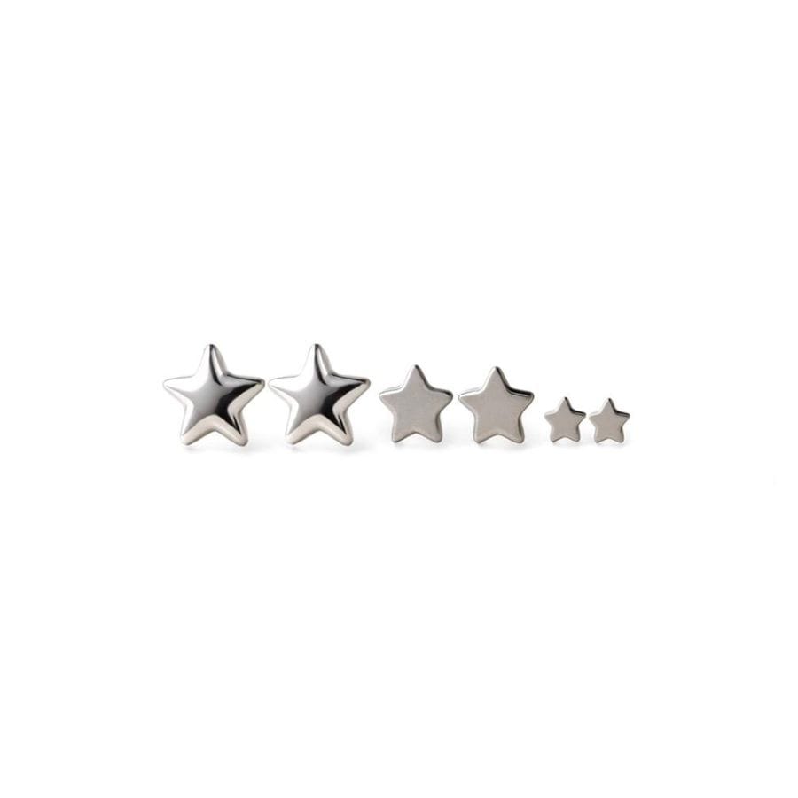 Trio nacional de brincos aço inox, Estrelas lisas P,M,G 1861276 - Foto 1