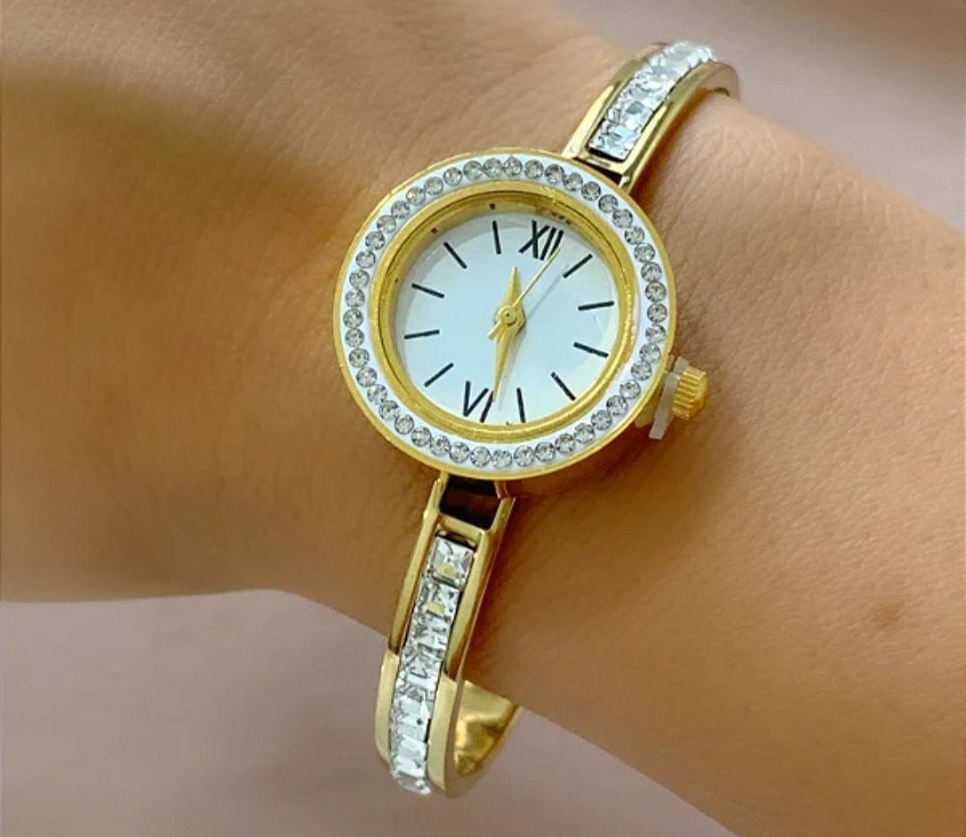 BRACELETE RELÓGIO PULSEIRA CORRENTE COM ZIRCÔNIAS - Foto 1