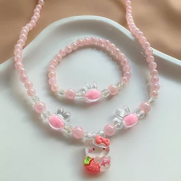 KIT DE COLAR E PULSEIRA MIÇANGAS GATINHA