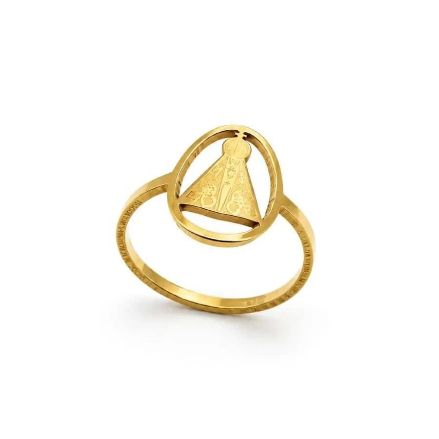 Anel Dourado Benção De Aparecida Dourado - ANE020