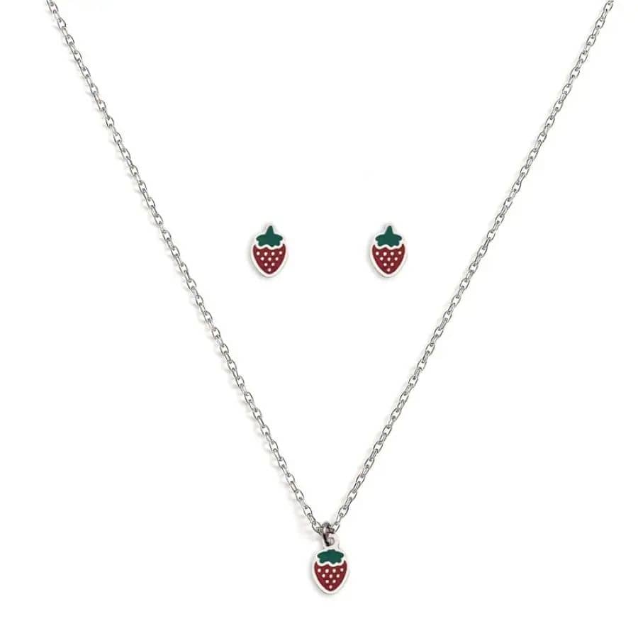 Conjunto infantil, mini Morango resinado