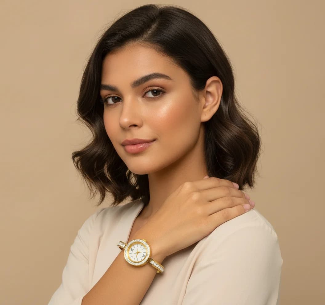 BRACELETE RELÓGIO PULSEIRA CORRENTE COM ZIRCÔNIAS