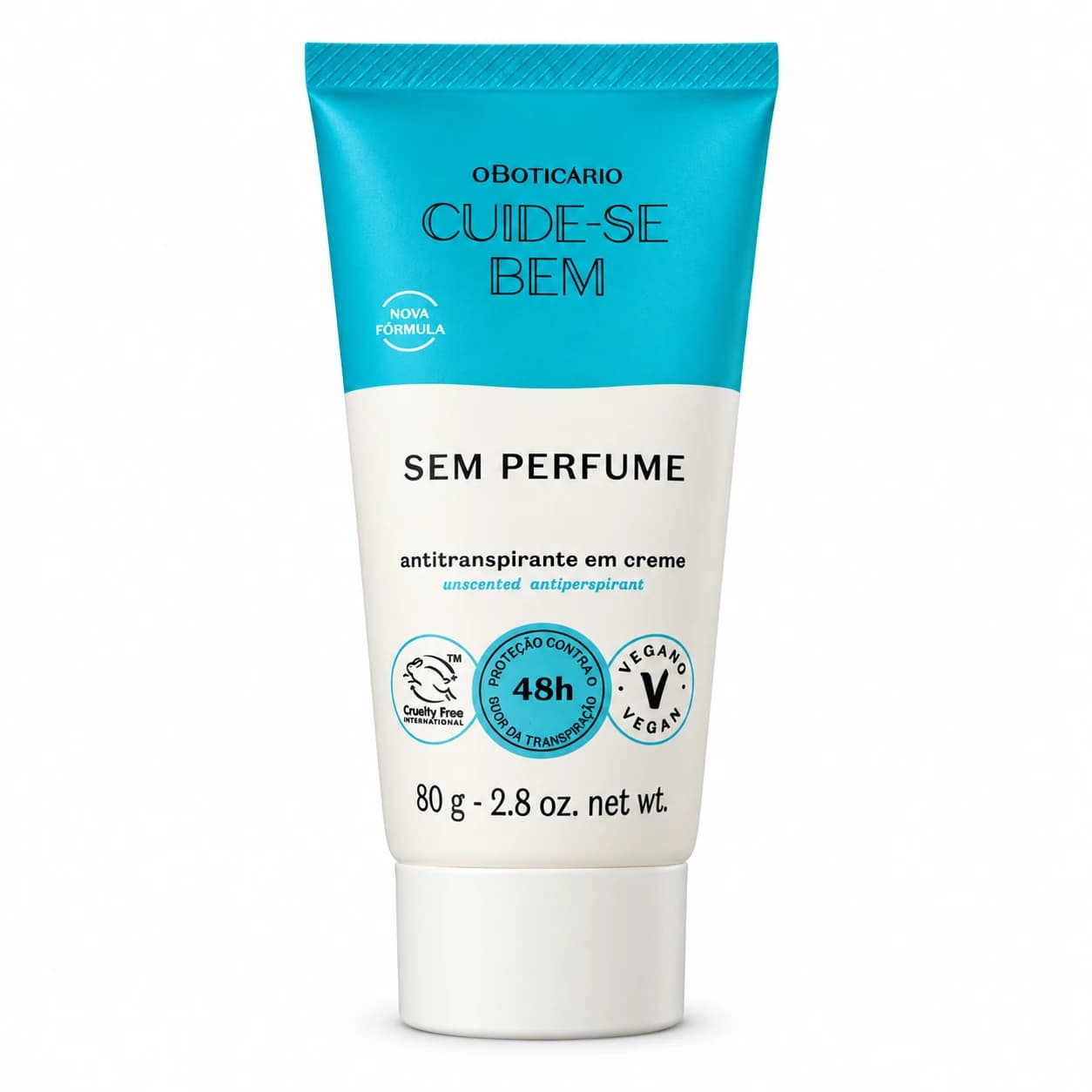 Antitranspirante em Creme O Boticário Sem Perfume 80g