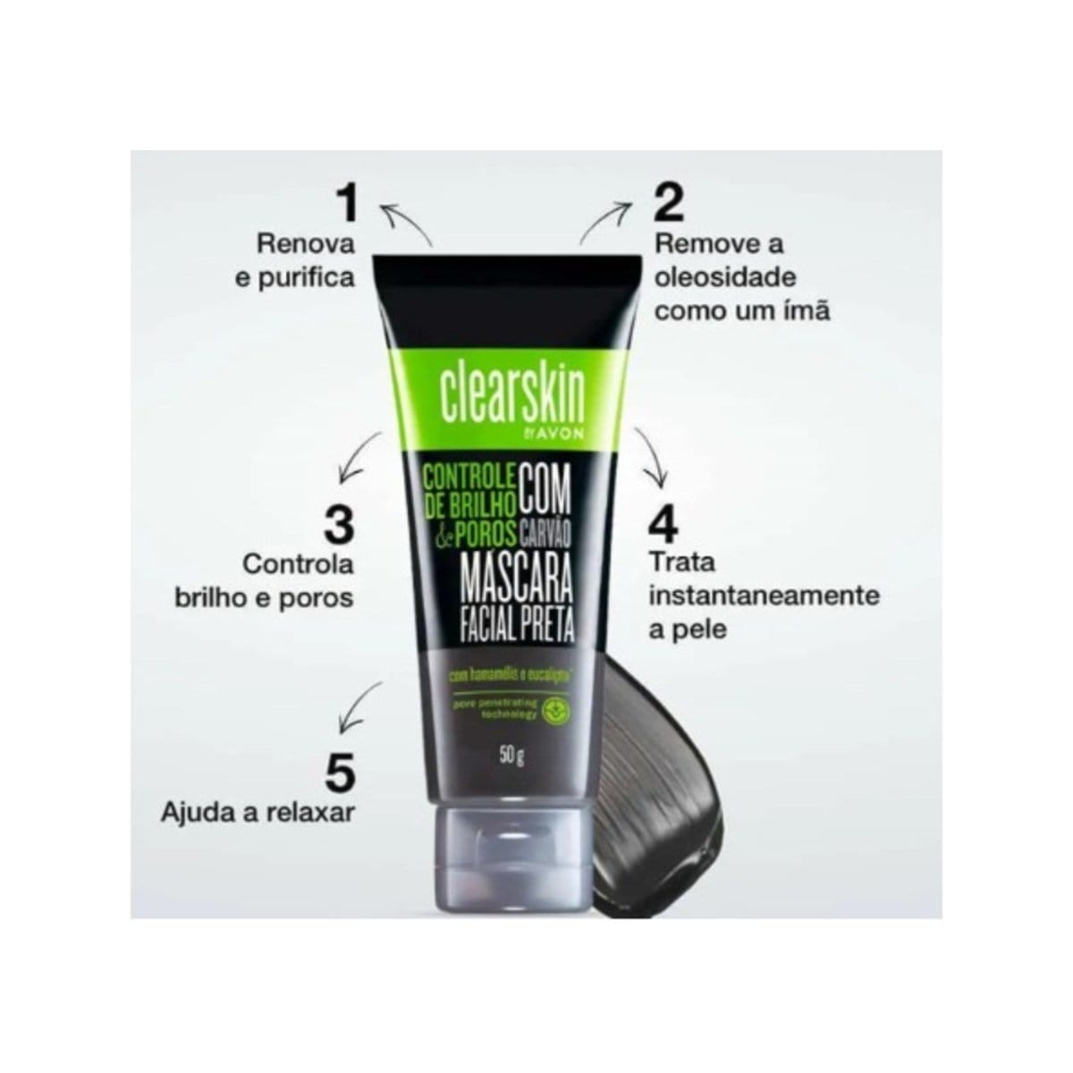 AVON CLEARSKIN MASCARA FACIAL PRETA COM CARVAO 50g - Foto 2