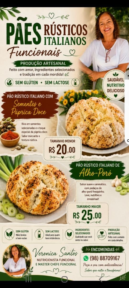 Pão Rústico Italiano sem glúten e sem lactose - Foto 1