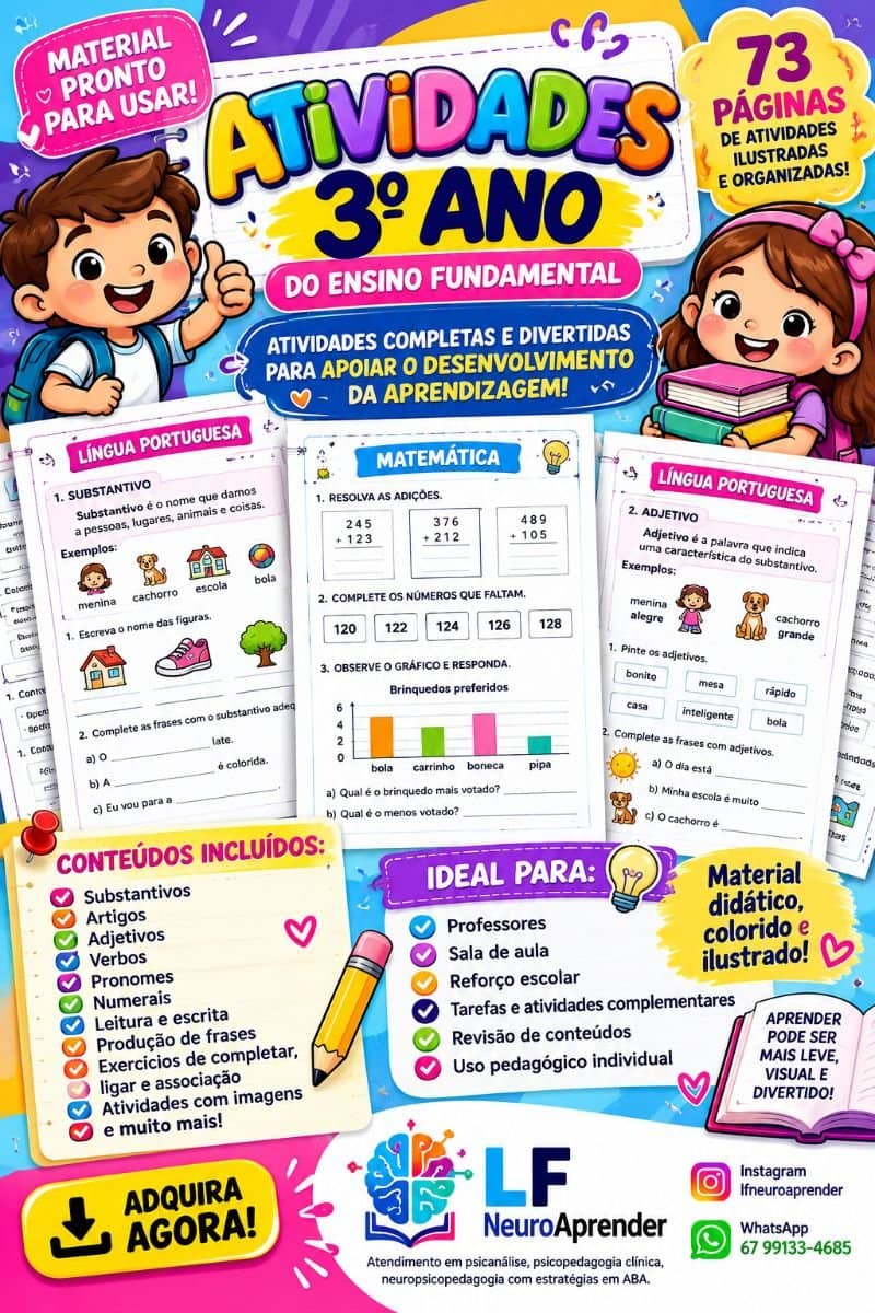 ATIVIDADES 3º ANO DO ENSINO FUNDAMENTAL