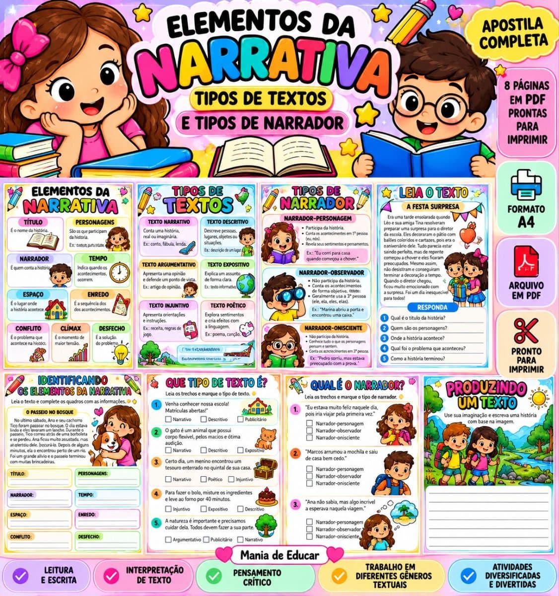 Apostila de Elementos da narrativa