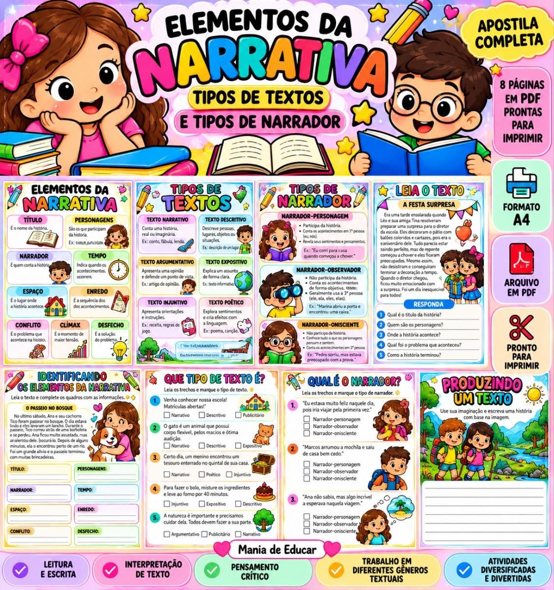 Apostila de Elementos da narrativa - Foto 1