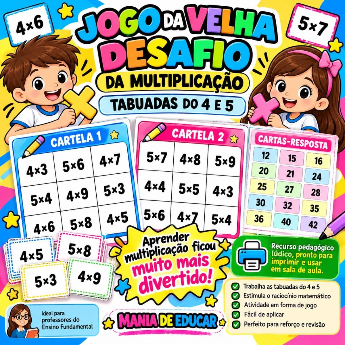 Jogo da Velha Desafio multiplicação