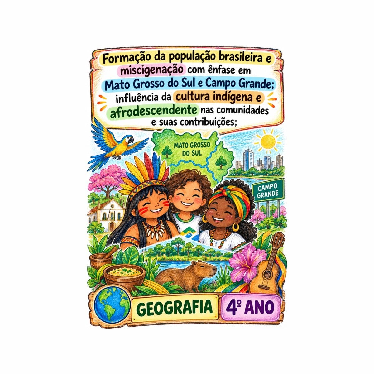 🌎🎨 GEOGRAFIA – 4º ANO | MATERIAL PEDAGÓGICO ILUSTRADO 🎨🌎 - Foto 1
