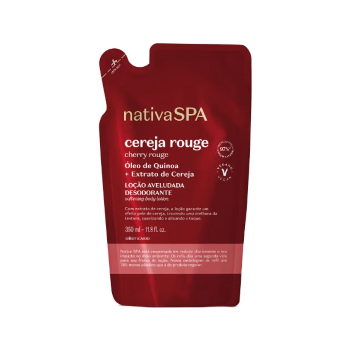 Nativa SPA - Loção Aveludada Desodorante Hidratante Corporal - Refill 350 ml - O Boticário - Foto 1