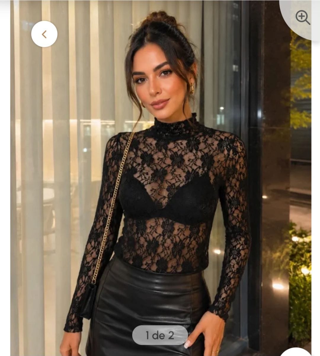 Blusa de renda manga longa - Foto 2