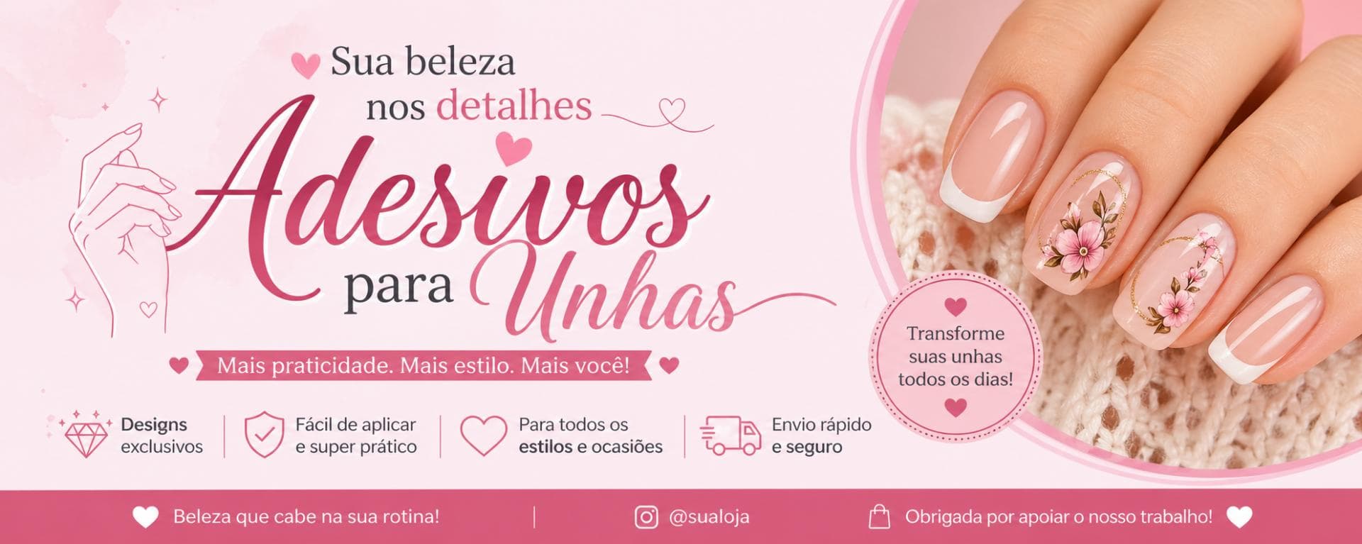 Capa de M&A adesivos artesanais e jóias para unhas